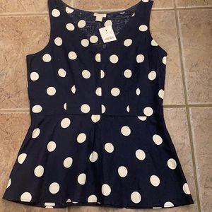 J Crew polka dot sleeveless top